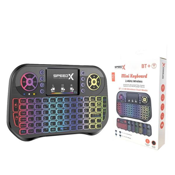 Speedx I10 Mini Wireless+bluetooth Touchpad 7 Color Backlit Light 2.4g