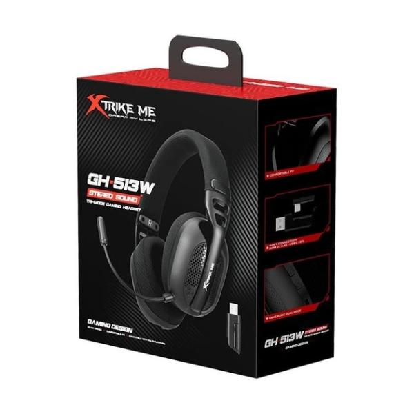 Xtrike Me GH-513W Wh Tri-mode ( Bt 6.0, 2.4gh Wireless And Wired ) Gaming Headset