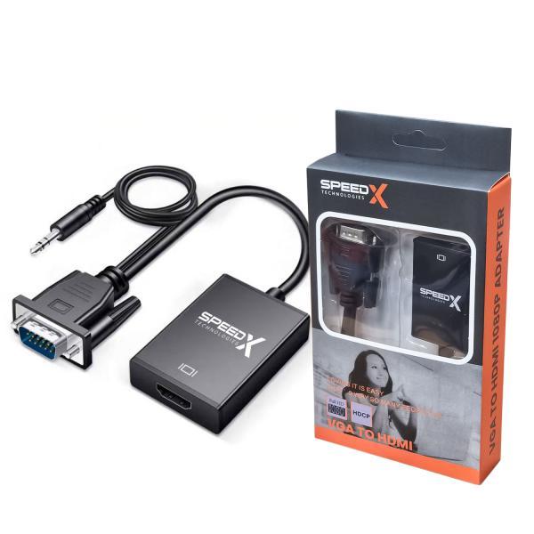 (sp-vh108) VGA To HDMI 1080p Adapter With 3.5mm Audio Output Jack