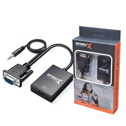(sp-vh108) VGA To HDMI 1080p Adapter With 3.5mm Audio Output Jack