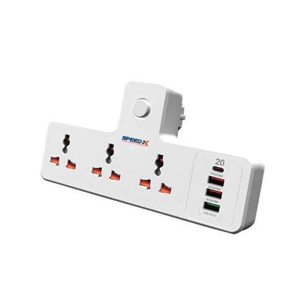New 304puc Premium Portable Power Strip 3socket+3usb+1type-c Port