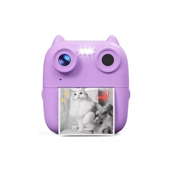 D8S Childrens Time Front/back Rear HD Digital Thermal Print Camera 1080p 48MP Purple