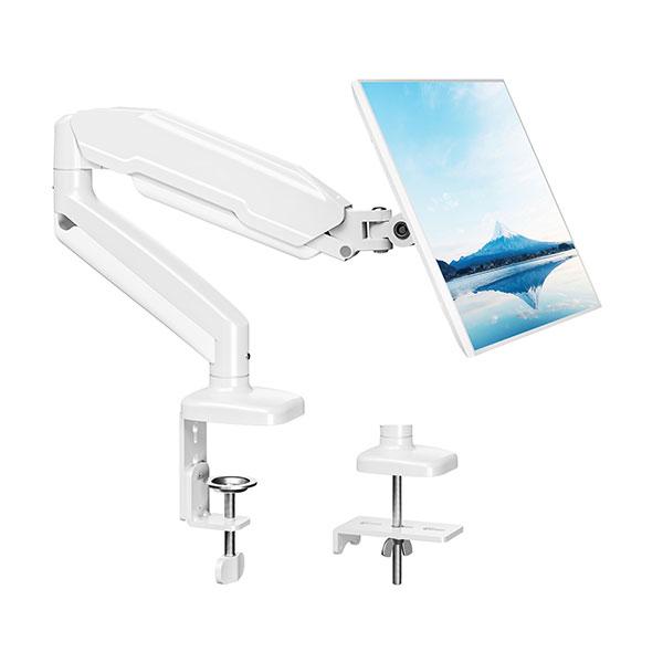 Xtriek-me HT-20 Heavy Duty Adjustable Desk Mount Single Monitor Arm White