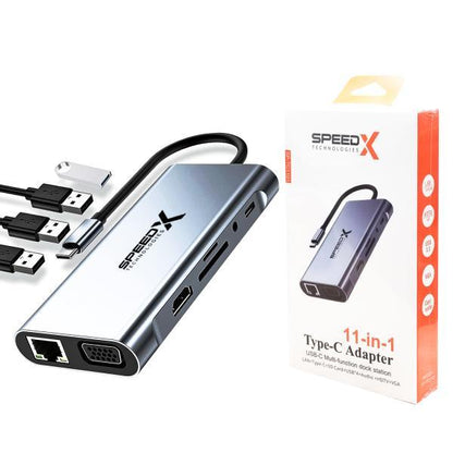 Speed-x (sp-tc1101) 11 In 1 Multi-port Type C 4k Hdmi Usb 3.0 Converte