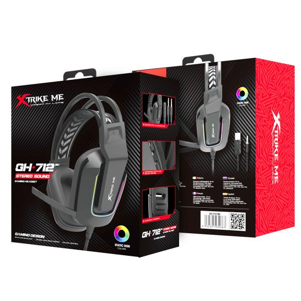 Xtrike Me GH712 RGB Gaming Headset With Noise Reduction Microphone Black