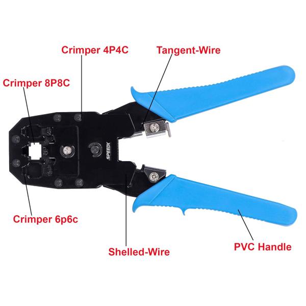 WJ-315 Modular Network Crimping Tool RJ45 RJ11 Plug Blue Handle