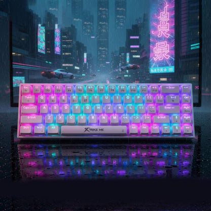 Xtrike Me GK-995W Wh 68 Keys Wireless 2.4g Bt5.2 Tri Mode Gaming Mechanical Keyboard White