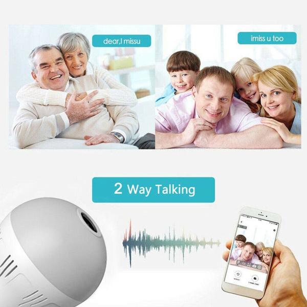Wifi Flexible Light Bulb Camera 1080p Hd Wireless 360 Degree Panoramic