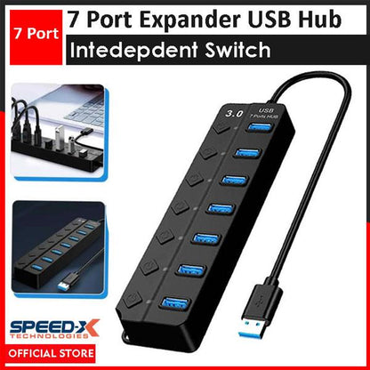 SP-UHS307 7-port Expander USB 3.0 Hub With Independent Switch Plug Play