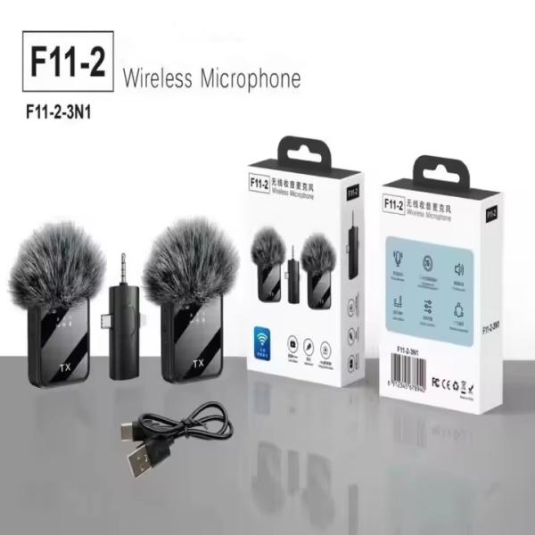 F11-2 (3 In 1) Noise Cancelling Wireless Dual Microphone