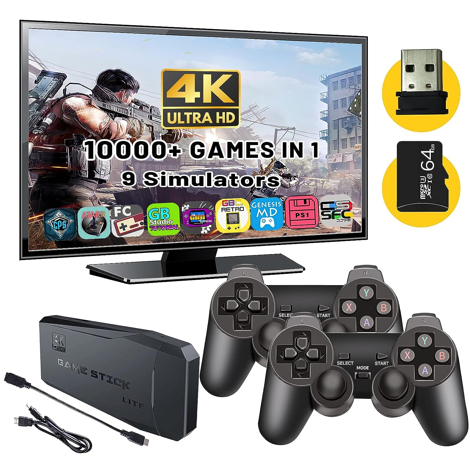 Original 4k 10,000 Games Console with Wireless Controllers – Hypermartz