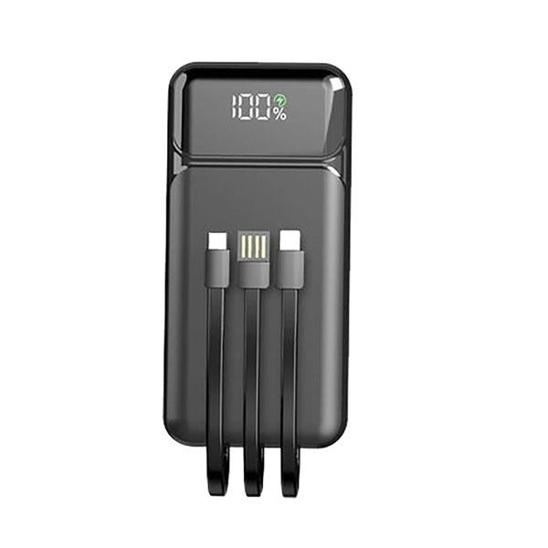 Aspor A316 20000mAh 22.5W High Speed Built In Cable Fast Charging Power Bank Black
