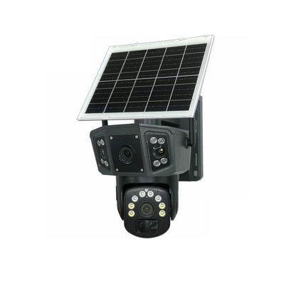 CA-WC013 Solar Outdoor 8MP Dual Lens Camera Pan Tilt Pir Motion Detection With V380 Pro App