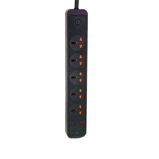 504pu Speed-x Premium Portable Power Strip 5socket+2usb Port+2 Type C