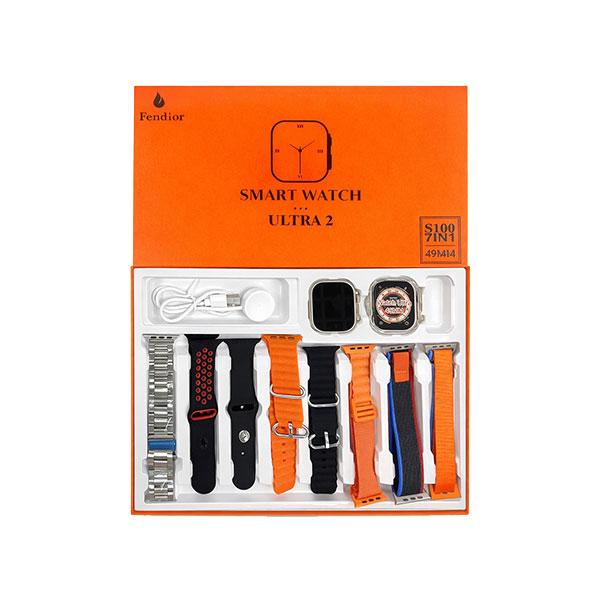 S100 Fendior Smart Watch Ultra 2 With 7 Straps 49mm With Silicon Watch