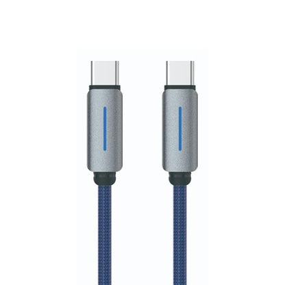 Logilink Type C To Type C Nylon Fast Charging Data Cable With Light 1m (1 Year Warranty) Blue