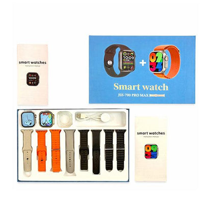 Jss-700 Pro Max Dual Smart Watch With 7 Straps + 1 Silicone Case Bluet