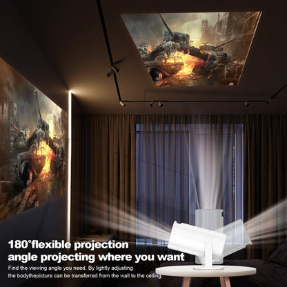 Hypermartz™ P30 Mini 4K Android 14 Dual Wifi and Bluetooth Portable Projector