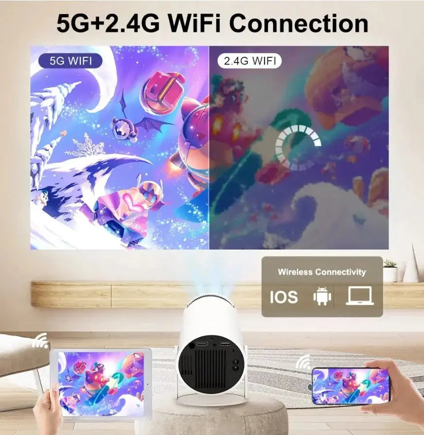 Gaming Projector With Controller - 5G & 2.4G Wi-Fi Connection