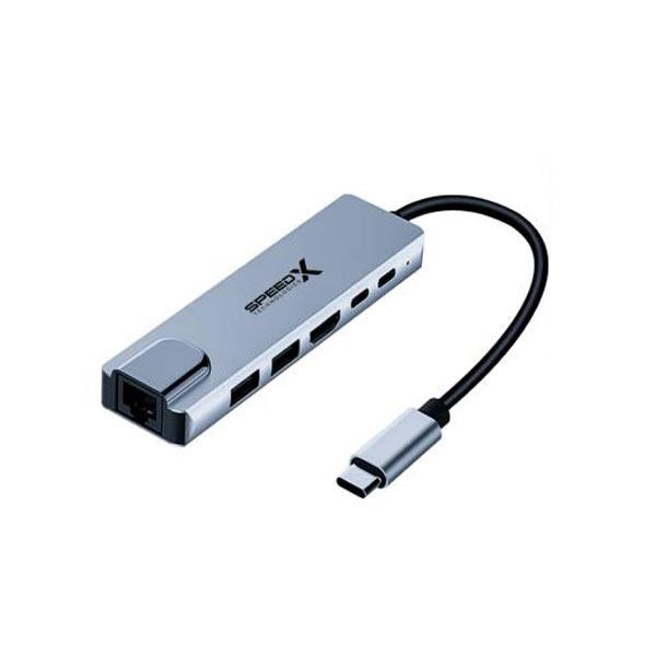 (sp-tc601) 6 In 1 Multi-port Type C 4K HDMI USB 3.0 Converter Good Ic Big Packing